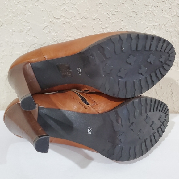 Cecil Leather Brown and Tan Ankle Boots Size 8 - Picture 7 of 10